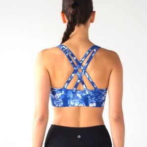 LULULEMON Energy Bra Shibori IN Shibori Varsity Blue White